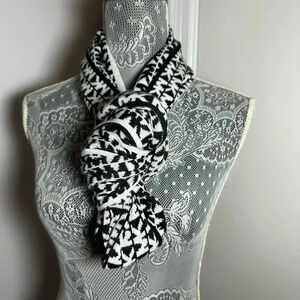 Michael Kors MK Logo Black/White Reversible Signature Scarf All Over Pattern.